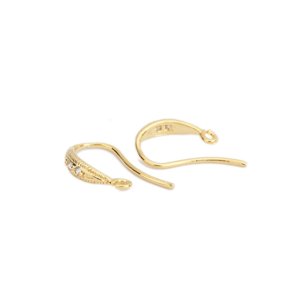 Suporte para brincos N°30 Gancho banhado a ouro 18K e Gota de água