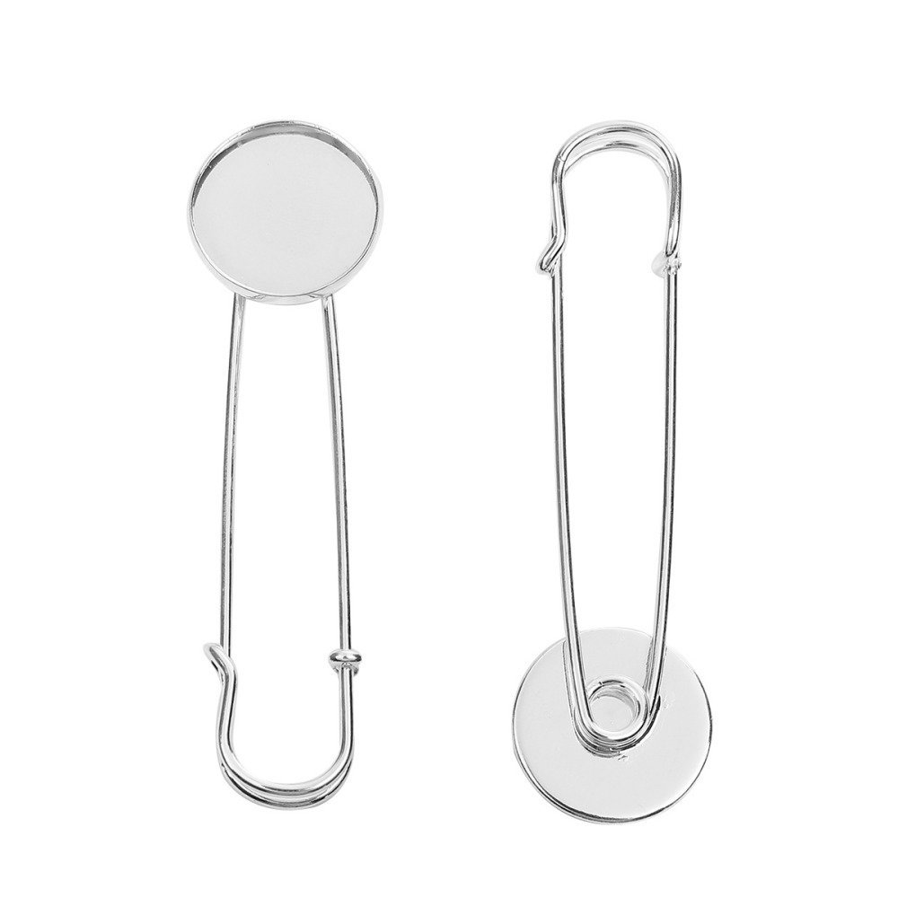 Suporte para alfinetes cabochão redondo 20 mm x 5 peças