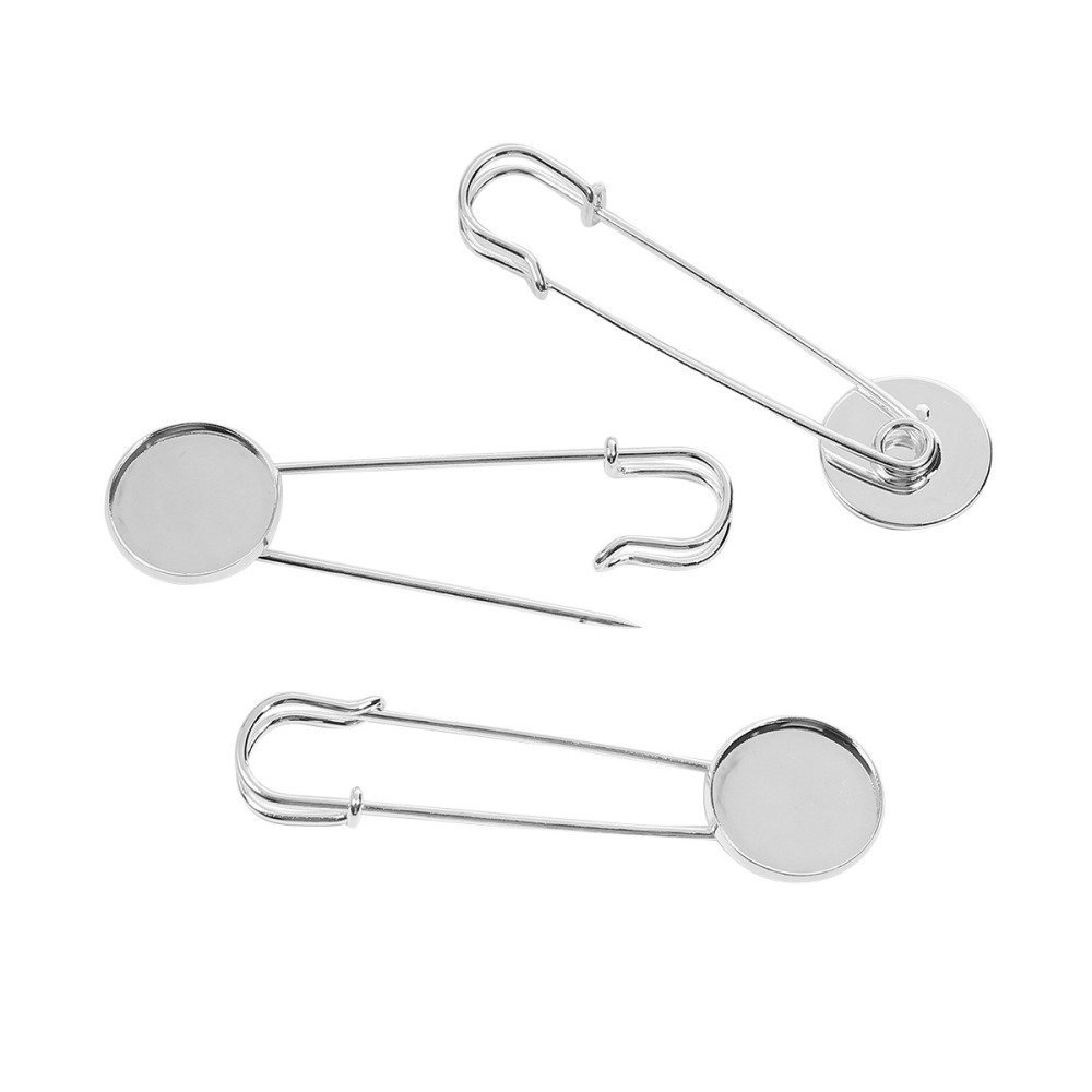 Suporte para alfinetes cabochão redondo 20 mm x 5 peças