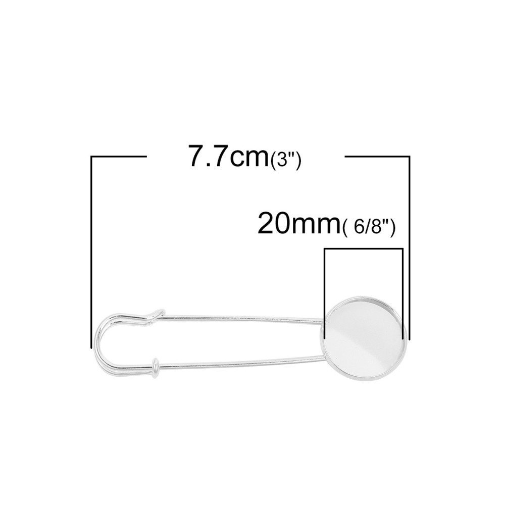 Porta-pinos cabochão redondo 20 mm x 10 peças