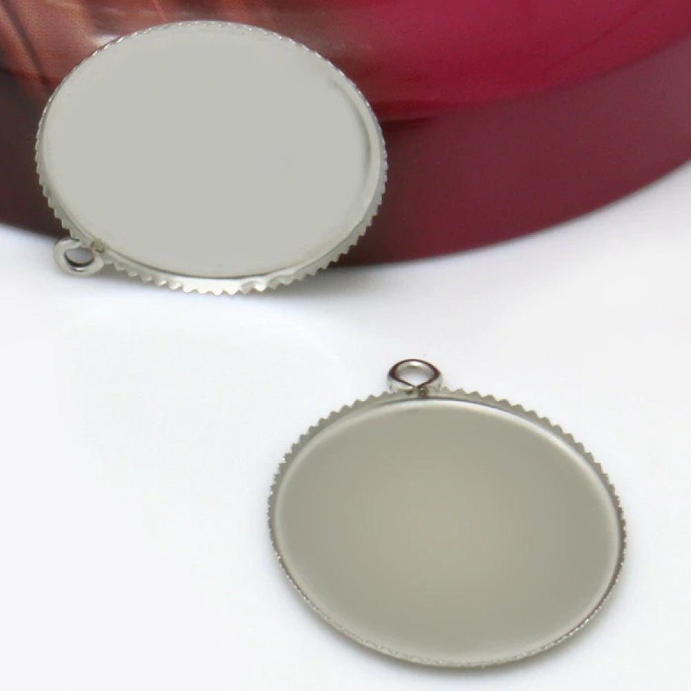 Suporte para cabochão 20 mm prata Antiguidade, aço inoxidável