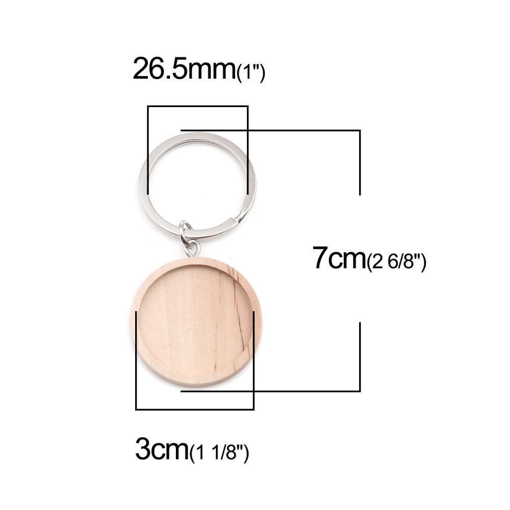 Suporte para porta-chaves 30 mm Madeira N°01