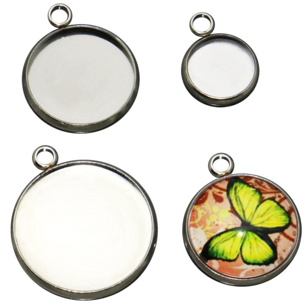 Suporte para cabochão redondo 18 mm Aço inoxidável N°05 Anel fechado