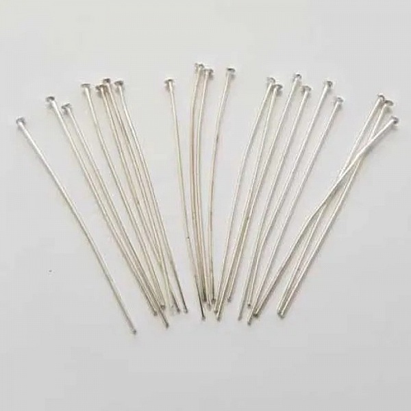 Tige / clou 60mm &agrave; t&ecirc;te plate argent&eacute; x 20 pi&egrave;ces