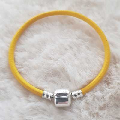 Pulseira de clipe europeu Plain 01 DE 15 A 23 CM Amarelo