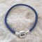 Pulseira de clipe europeu Plain 01 DE 15 A 23 CM Azul