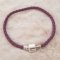 Pulseira europeia de clipe entrançado Plain 01 DE 15 A 23 CM Roxo