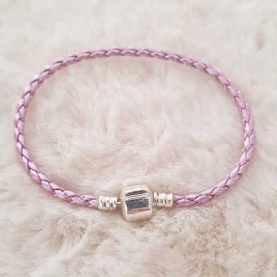Pulseira europeia de clipe entrançado simples 02 DE 15 A 23 CM roxo prateado