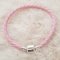 Pulseira europeia de clipe entrançado simples 02 DE 15 A 23 CM cor-de-rosa