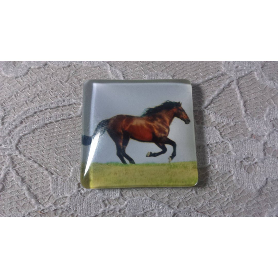 Cabochão de vidro quadrado 30mm 009 