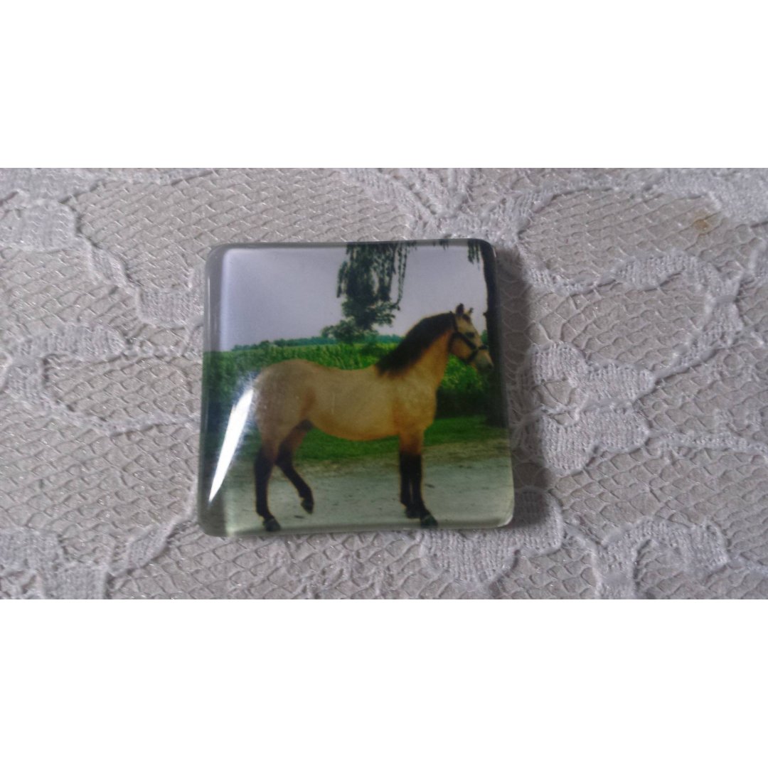 Cabochão de vidro quadrado 30mm 007 