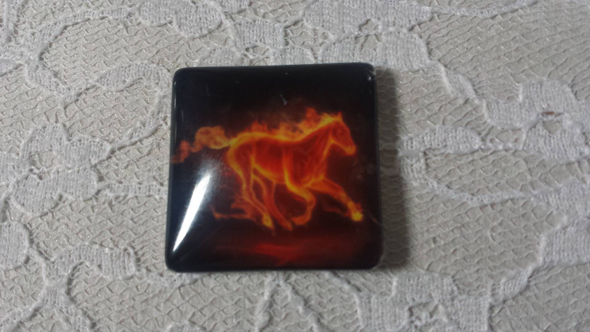 Cabochão de vidro quadrado 30mm 006 