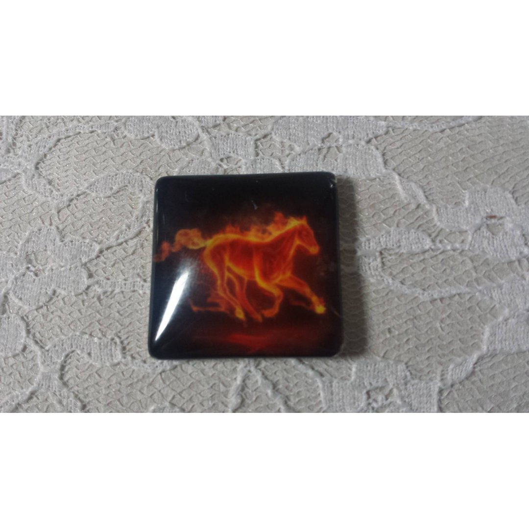 Cabochão de vidro quadrado 30mm 006 