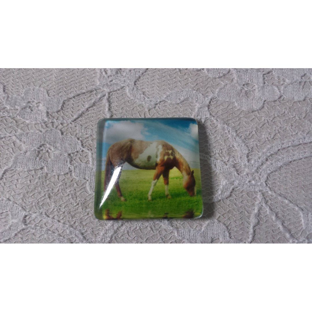 Cabochão de vidro quadrado 30mm 001 