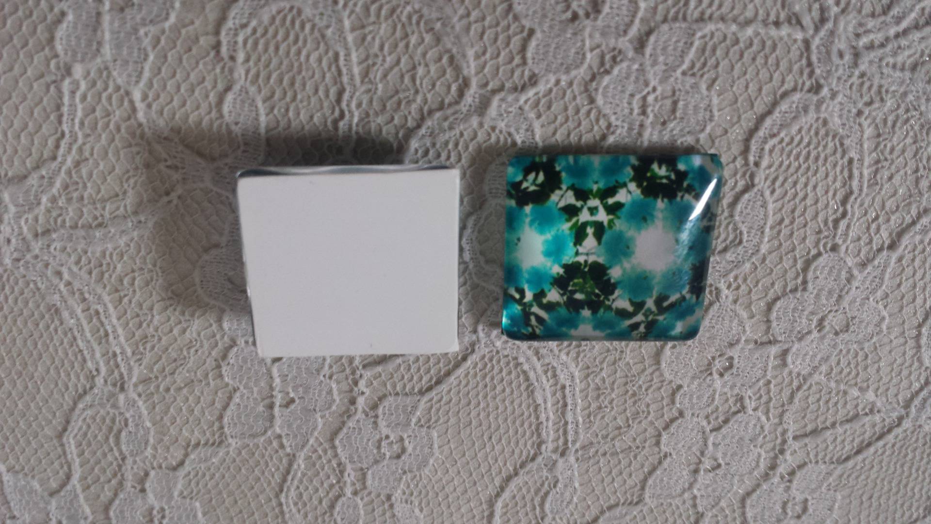 cabochão de vidro quadrado 25mm 047 