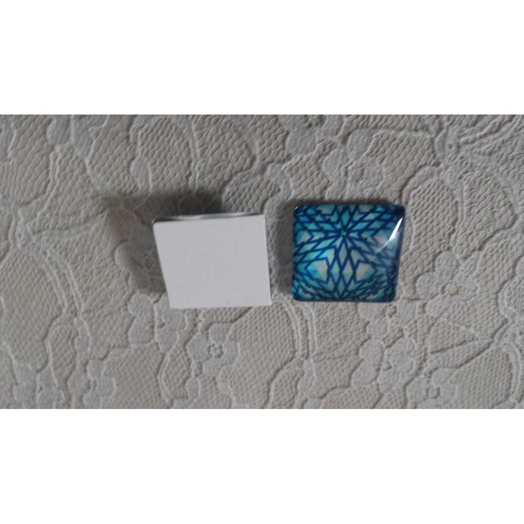 cabochão quadrado de vidro 25mm 046 
