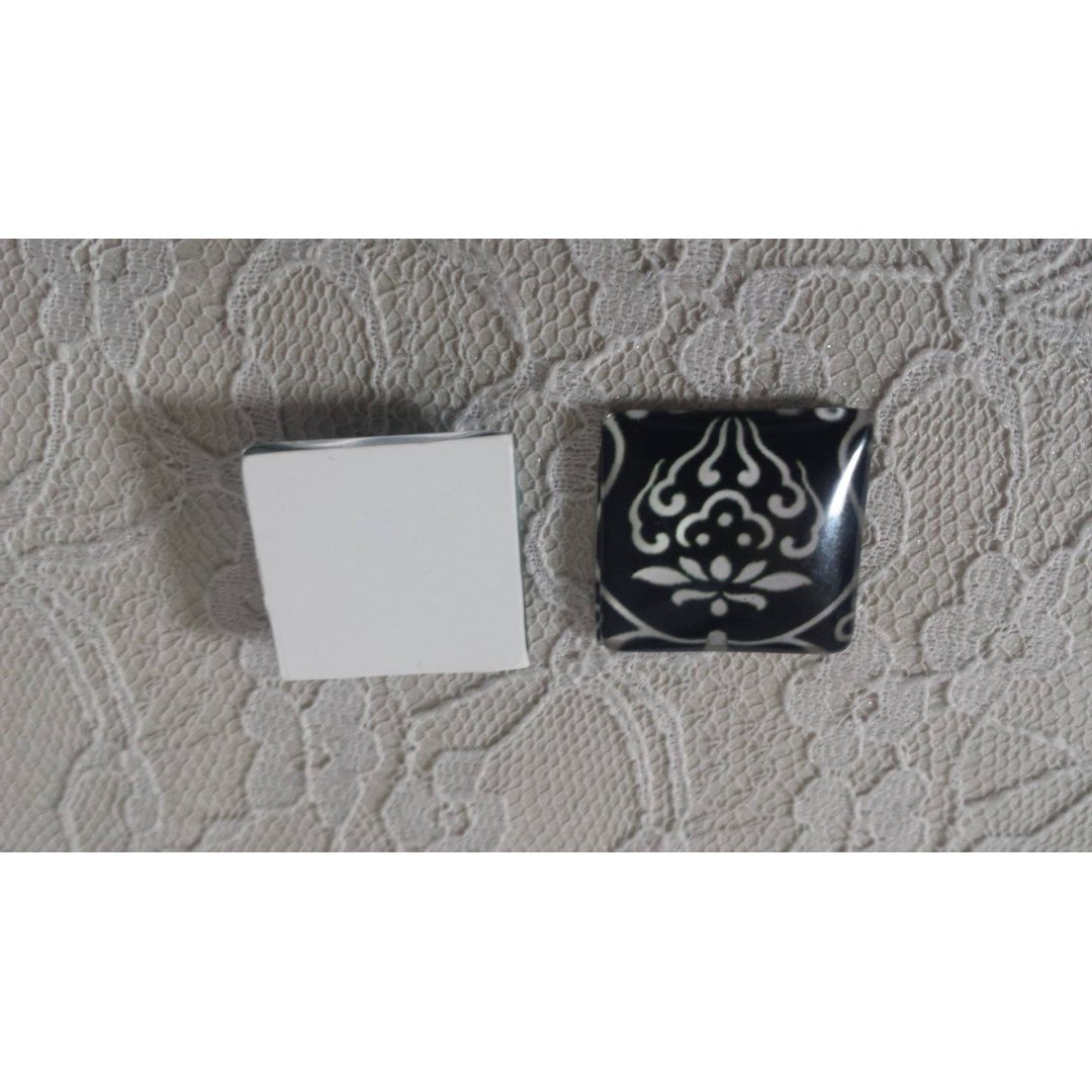 cabochão quadrado de vidro 25mm 043 