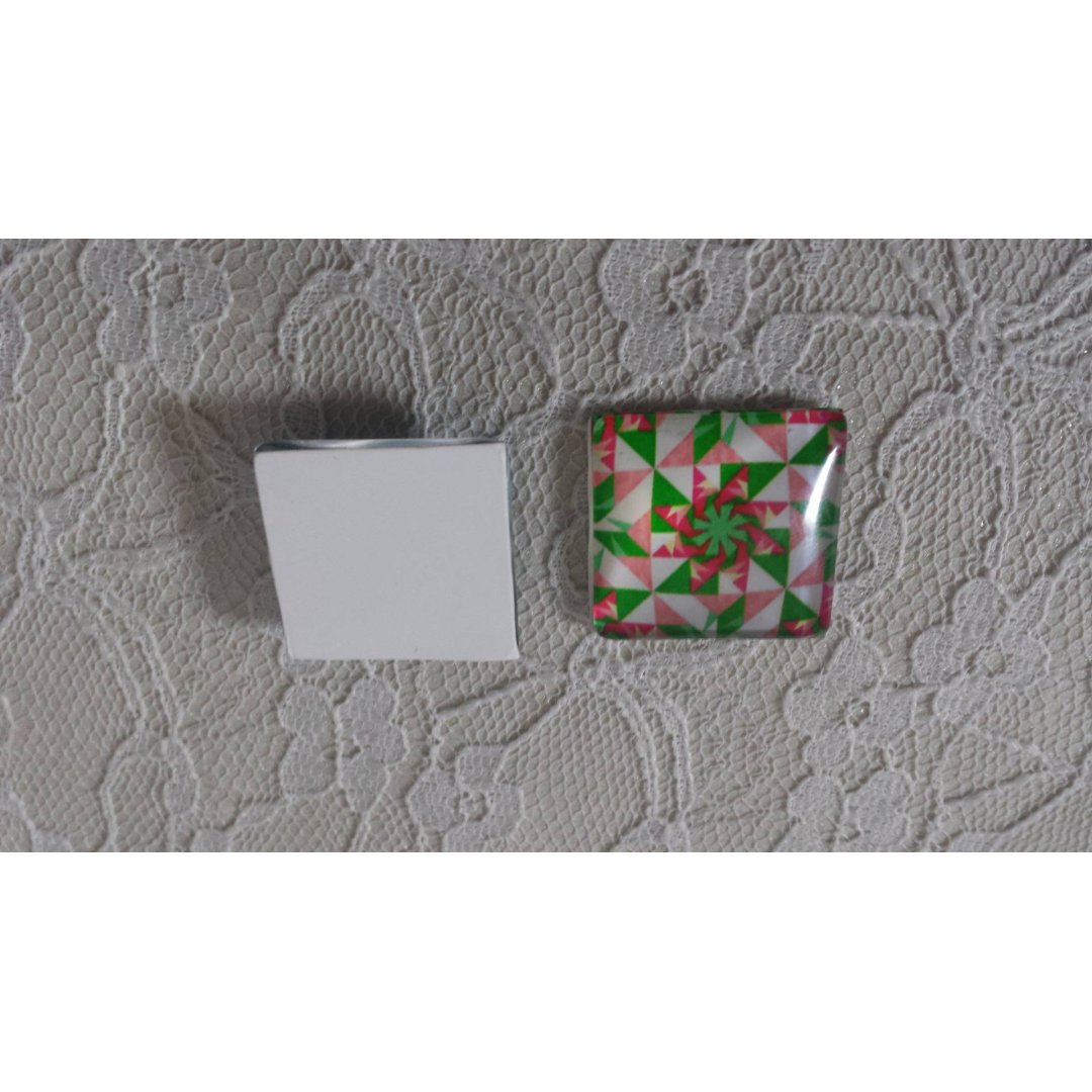 cabochão quadrado de vidro 25mm 040 