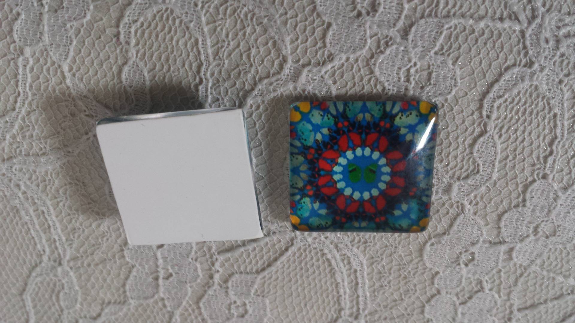 cabochão de vidro quadrado 25mm 037 