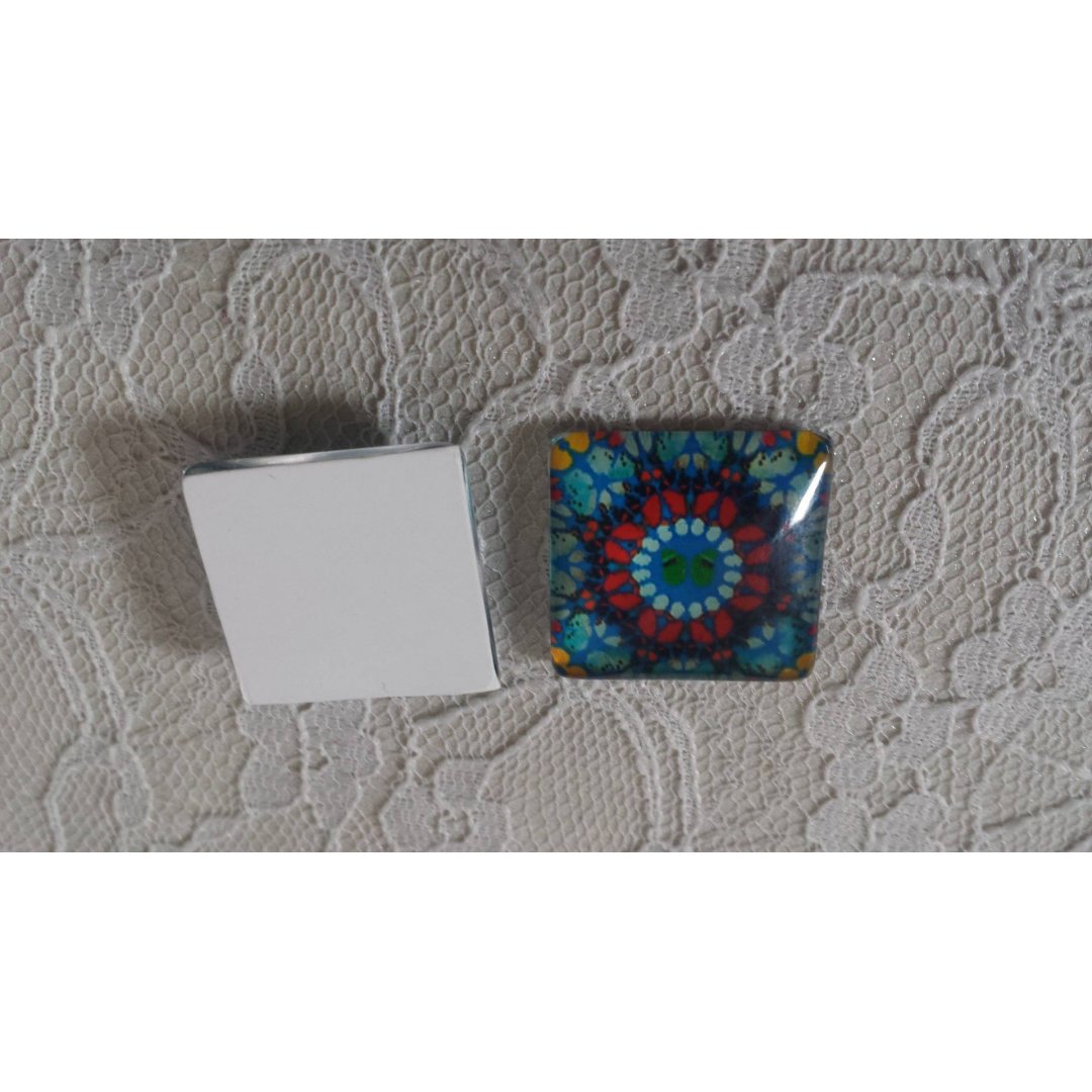 cabochão de vidro quadrado 25mm 037 