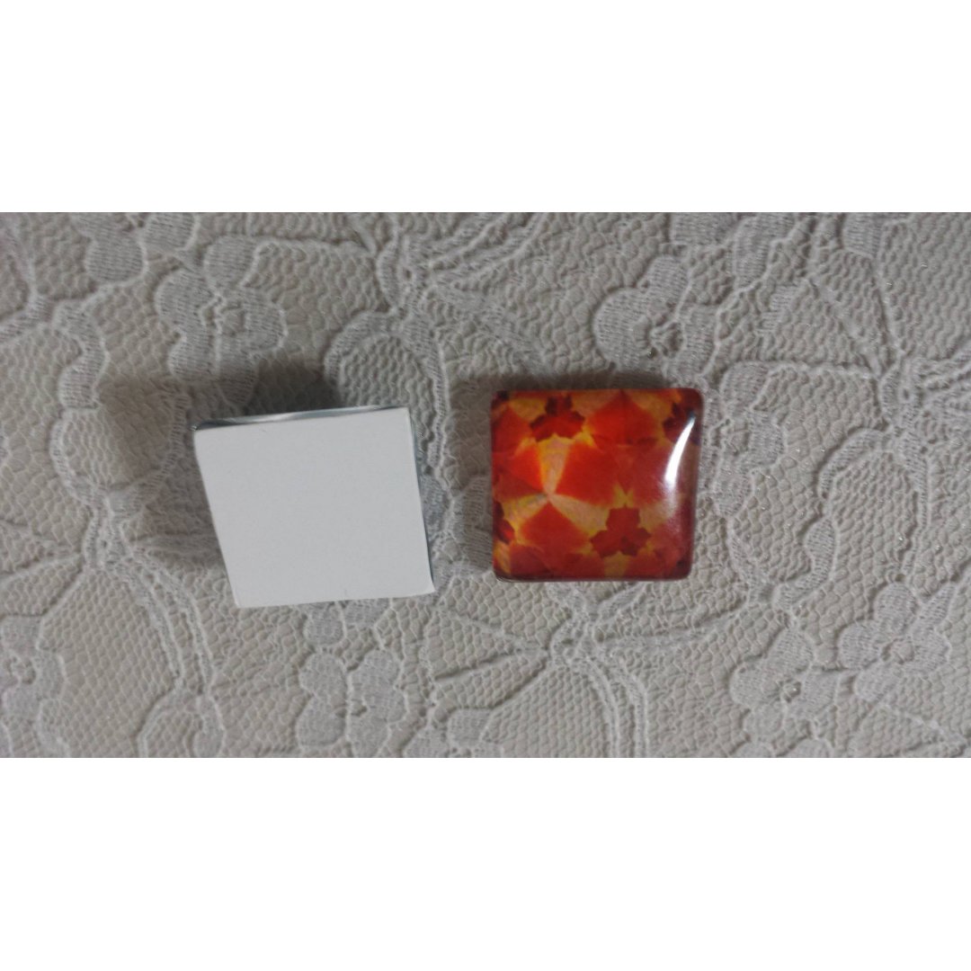 Cabochão de vidro quadrado 25mm 025 