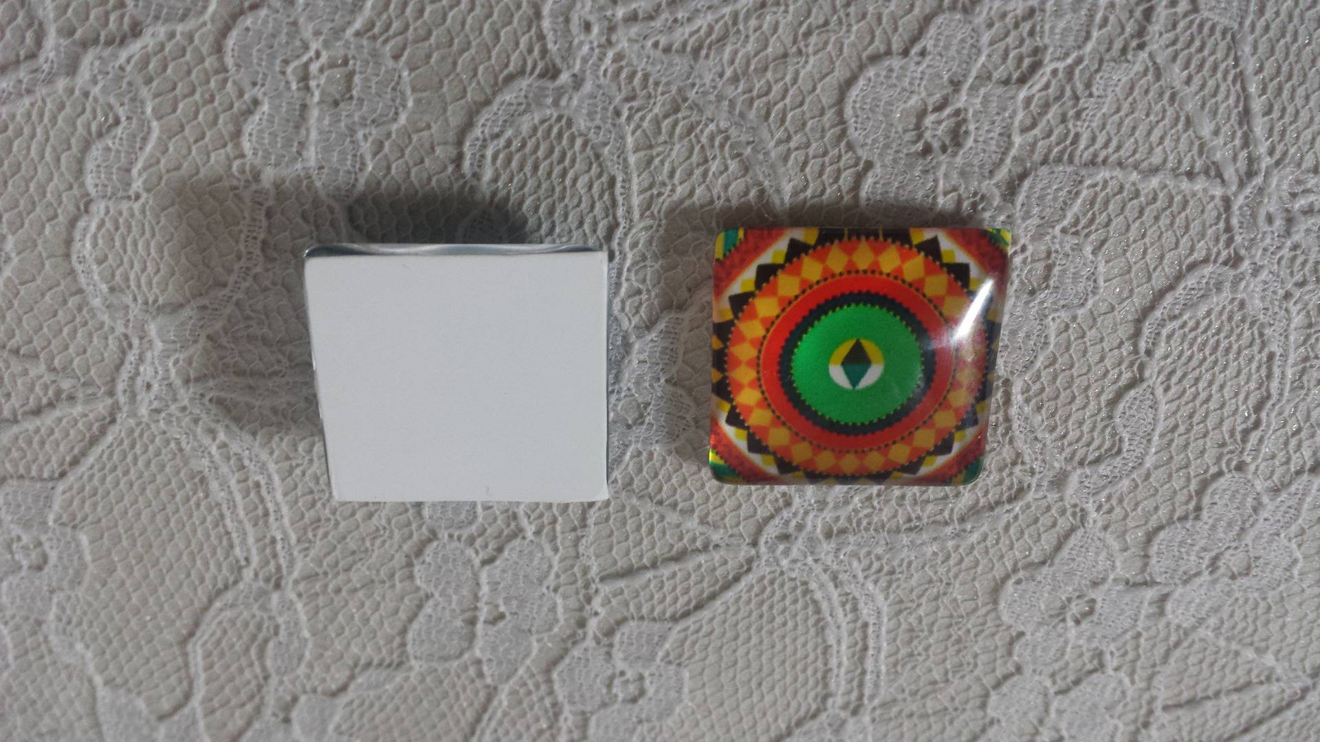 cabochão quadrado de vidro 25mm 022 