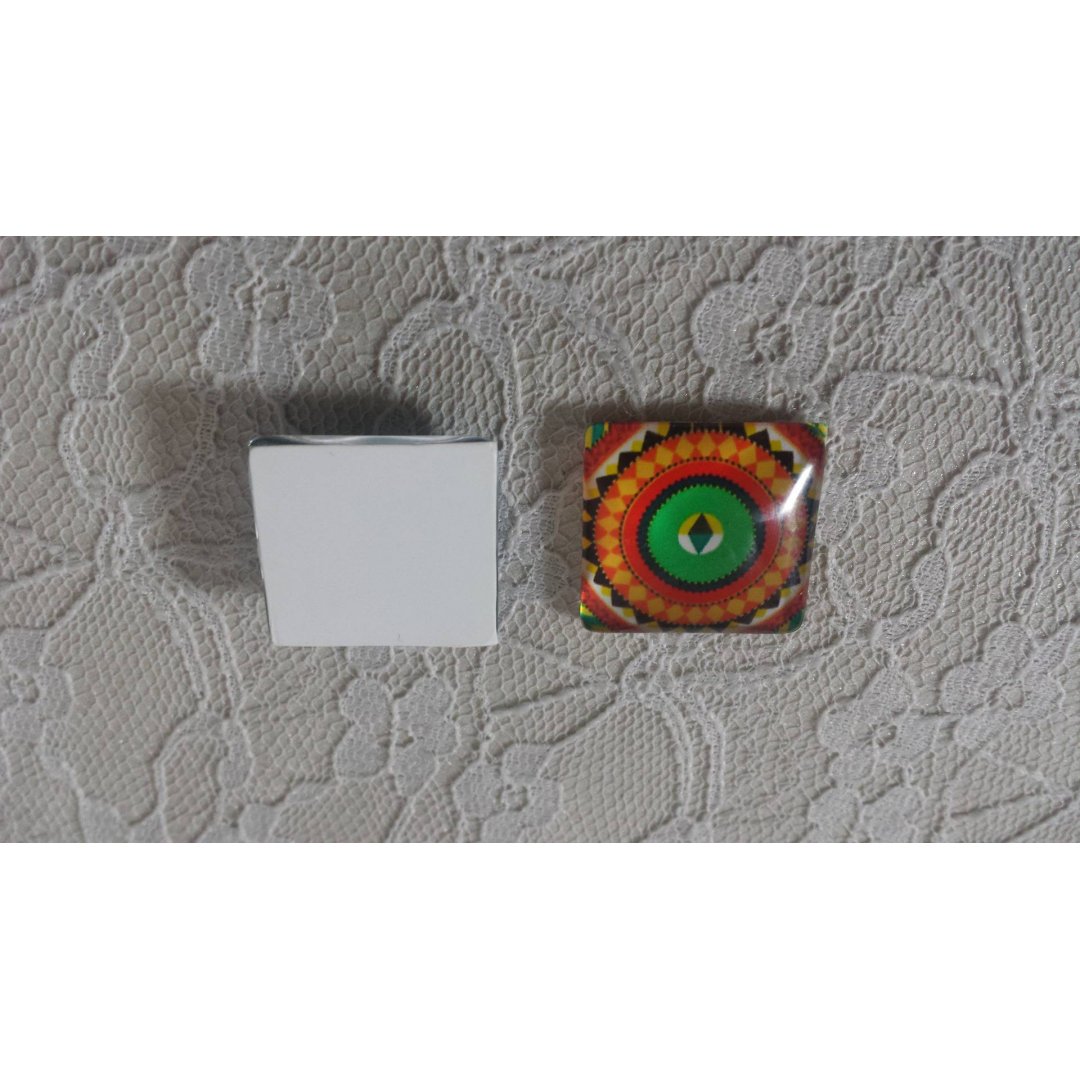 cabochão quadrado de vidro 25mm 022 