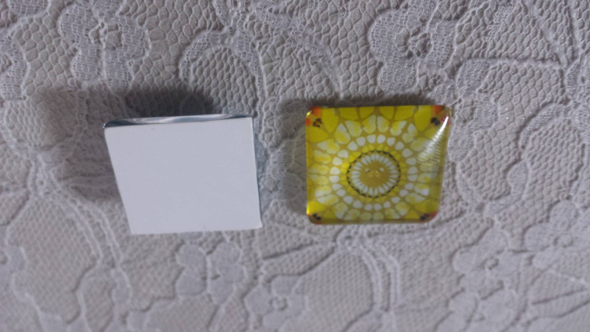 cabochão quadrado de vidro 25mm 020 
