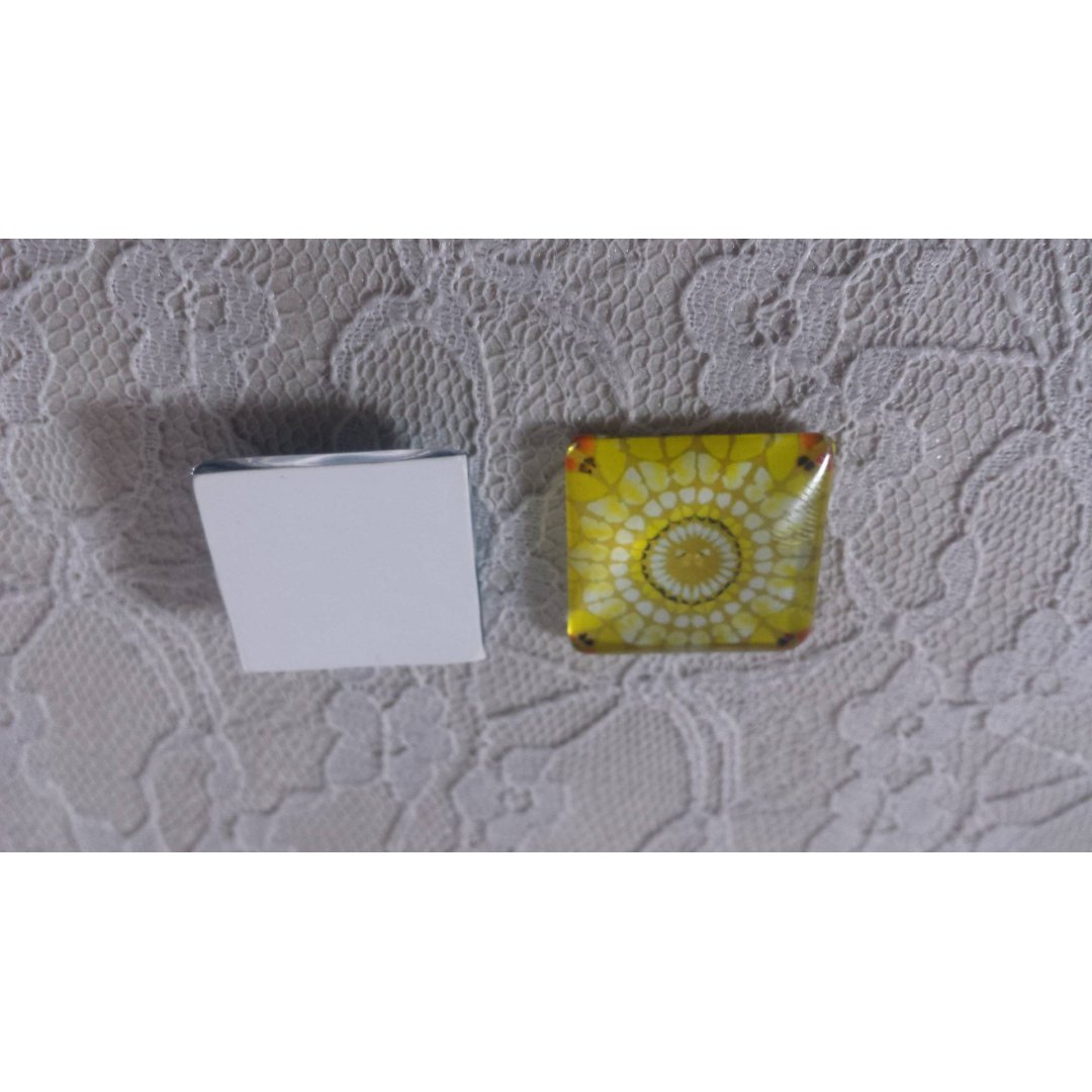 cabochão quadrado de vidro 25mm 020 