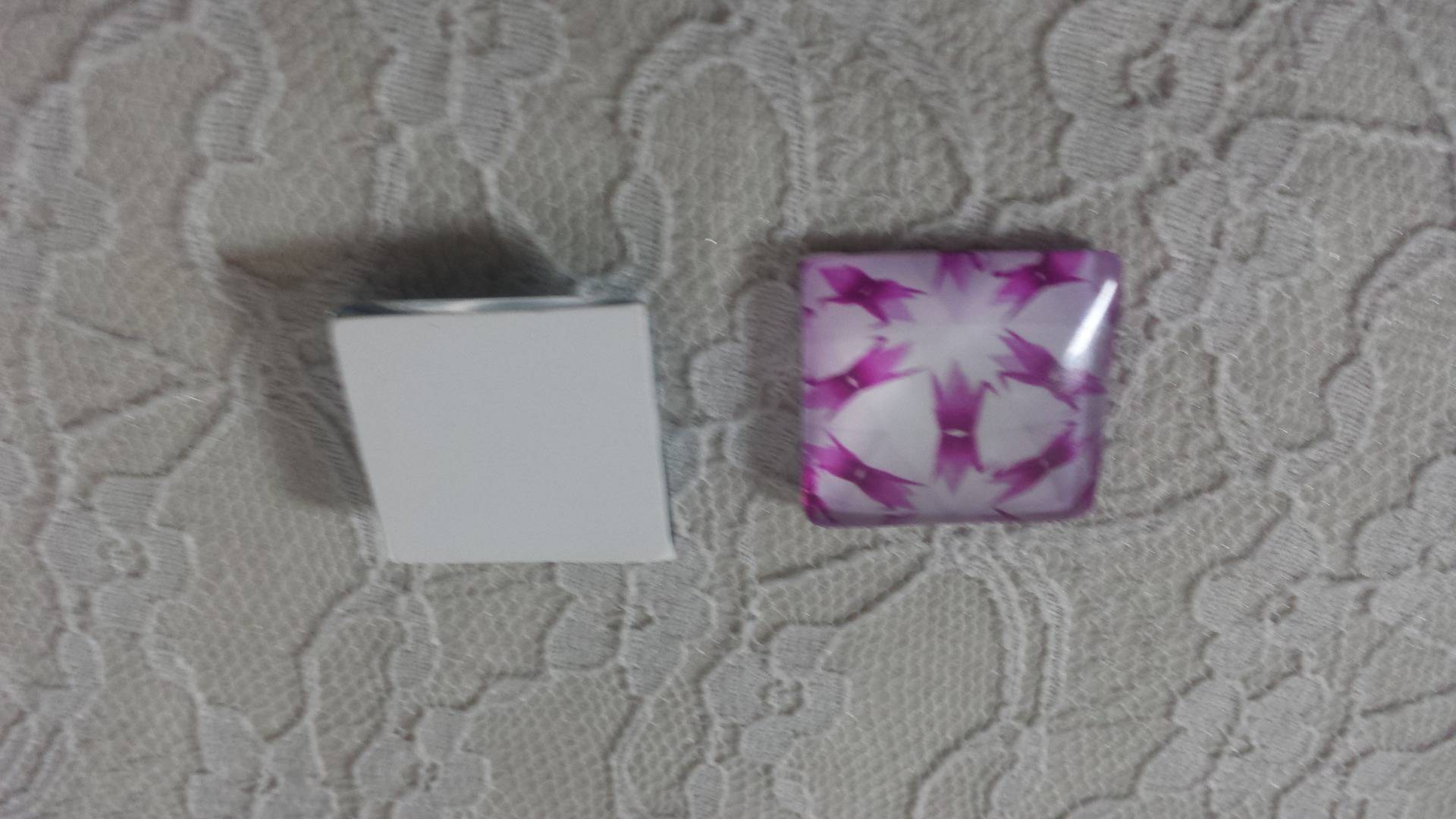 cabochão quadrado de vidro 25mm 015 