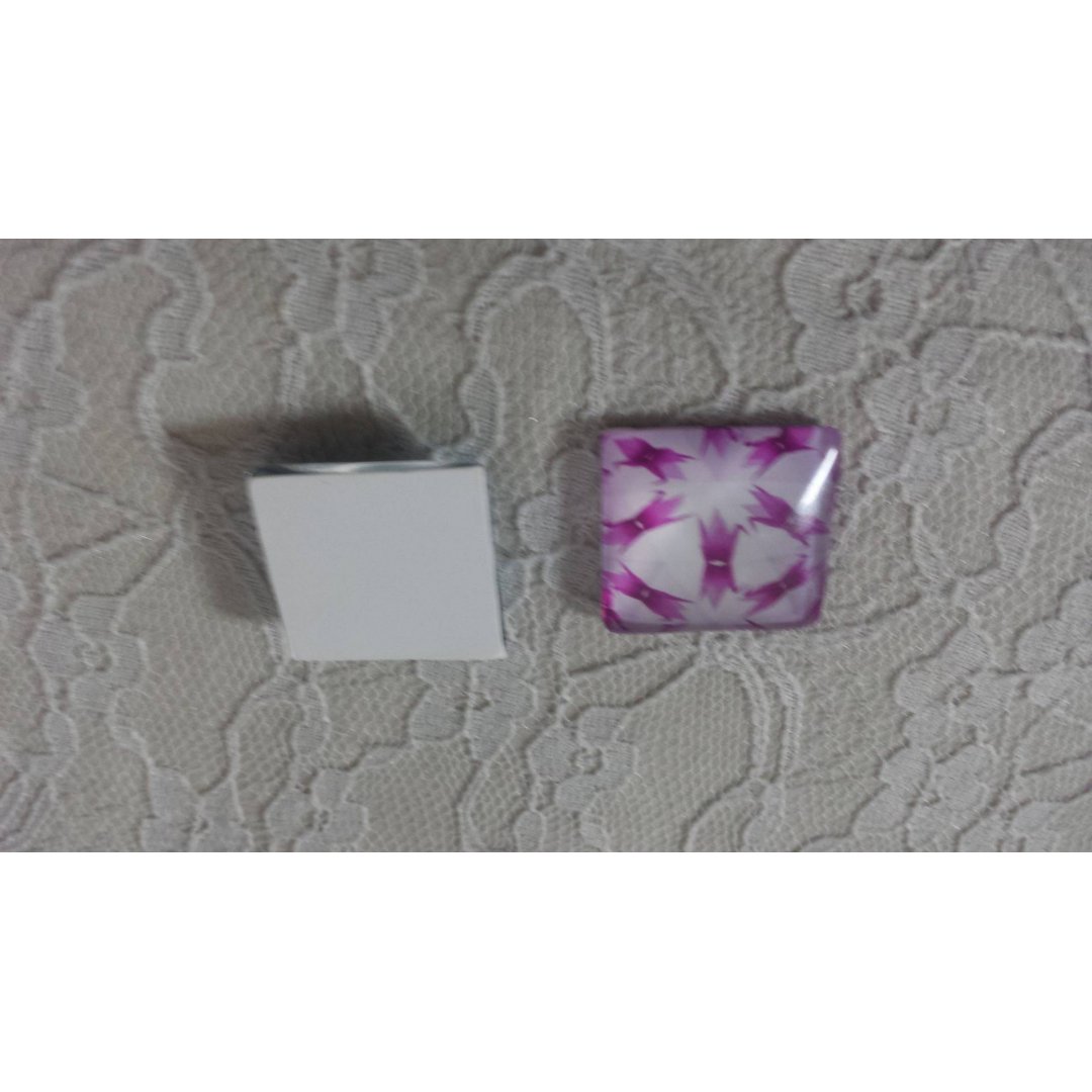 cabochão quadrado de vidro 25mm 015 