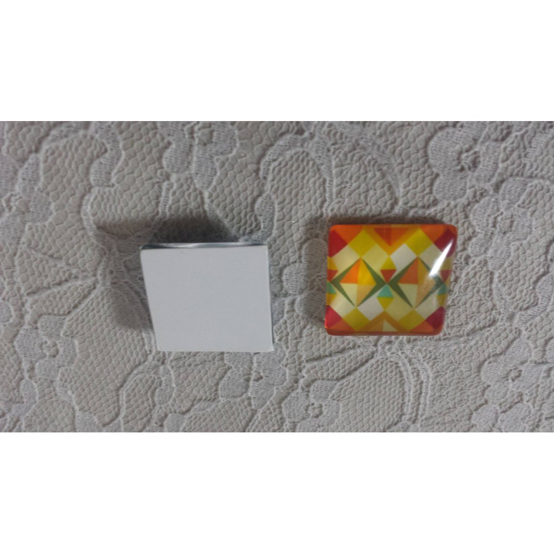 cabochão quadrado de vidro 25mm 014 