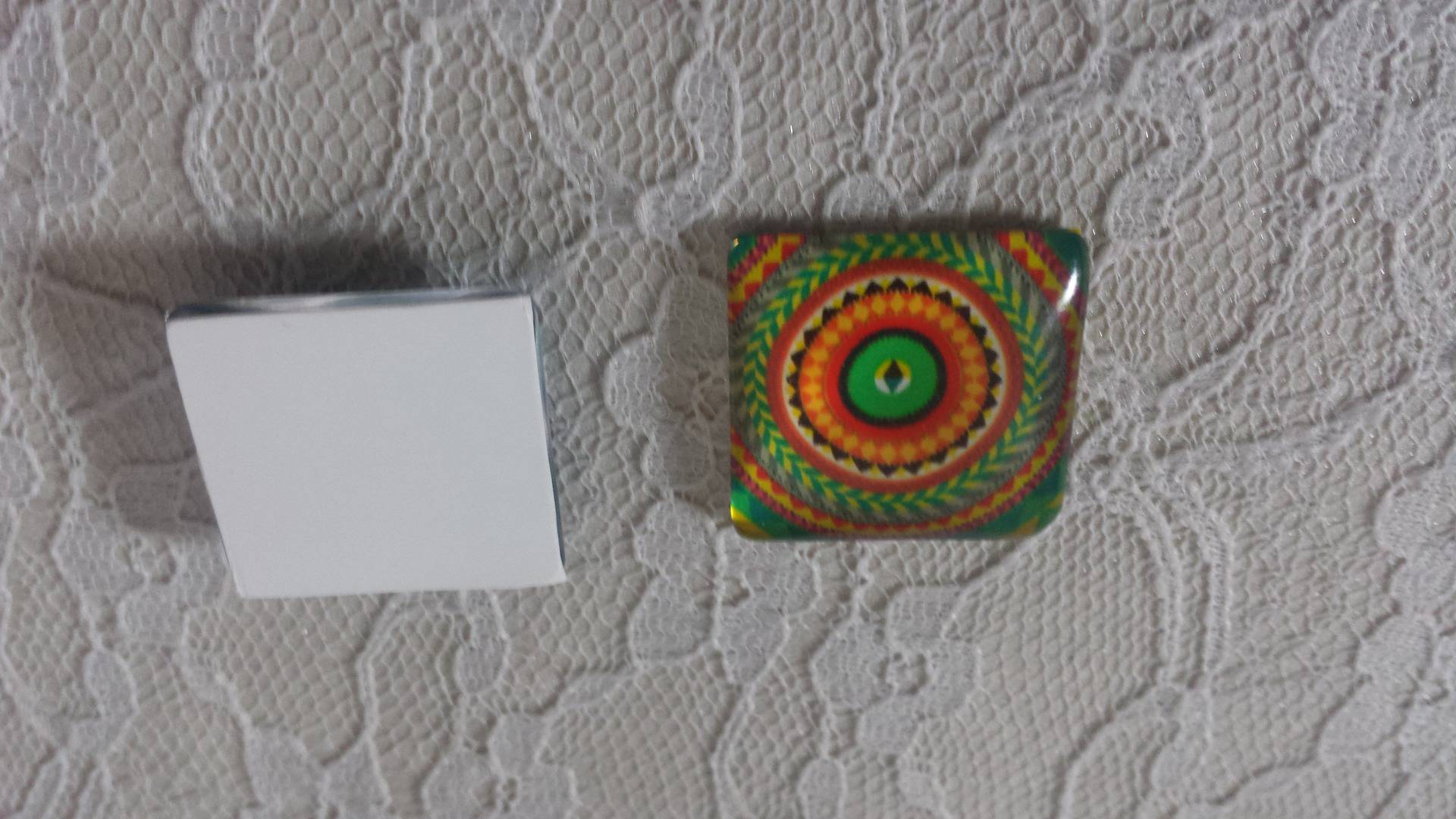 Cabochão de vidro quadrado 25mm 005 