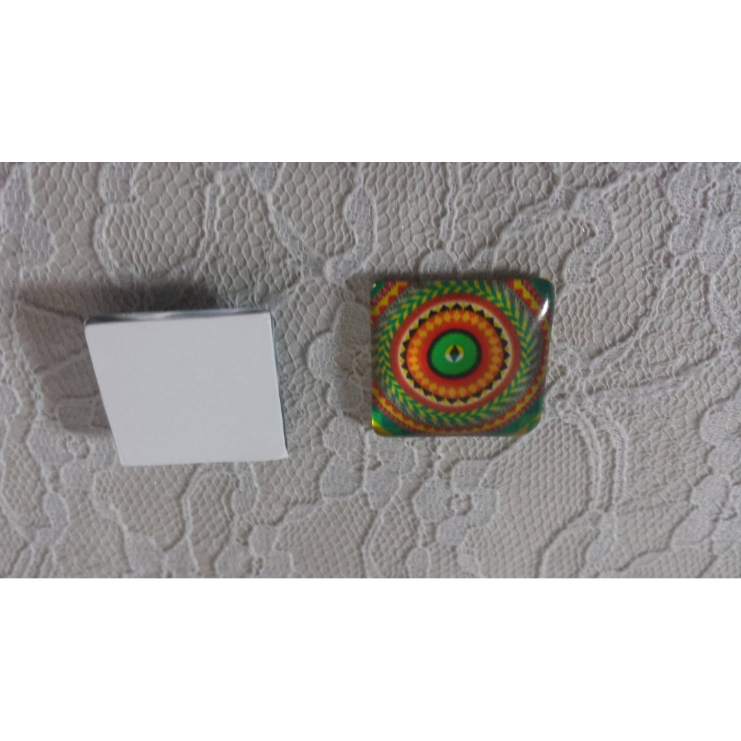 Cabochão de vidro quadrado 25mm 005 