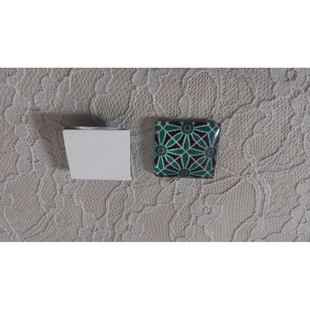 Cabochão de vidro quadrado 25mm 003 