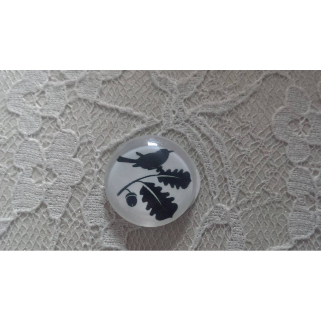 cabochão de vidro redondo 10mm aves 017 