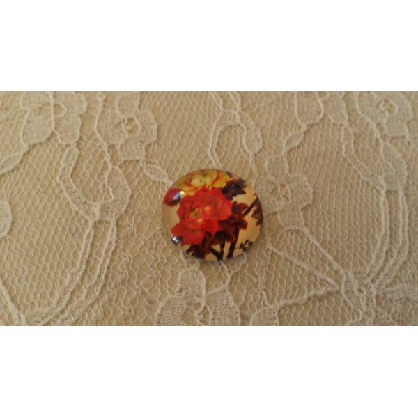 caboch&atilde;o de vidro redondo 20mm flor 01-052 