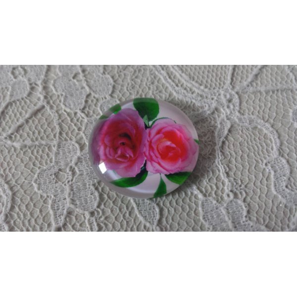 caboch&atilde;o de vidro redondo 20mm flor 01-023 