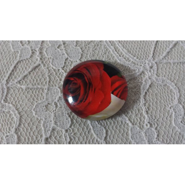 caboch&atilde;o de vidro redondo 25mm flor 01-027 