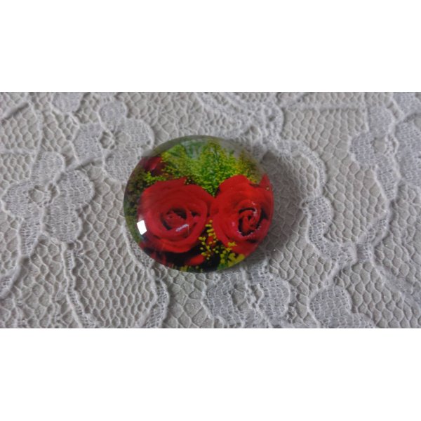 caboch&atilde;o de vidro redondo 25mm flor 01-019 