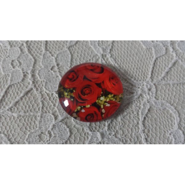 caboch&atilde;o de vidro redondo 25mm flor 01-017 