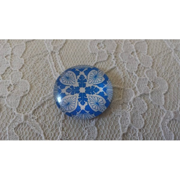 caboch&atilde;o de vidro redondo 25mm flor 034 