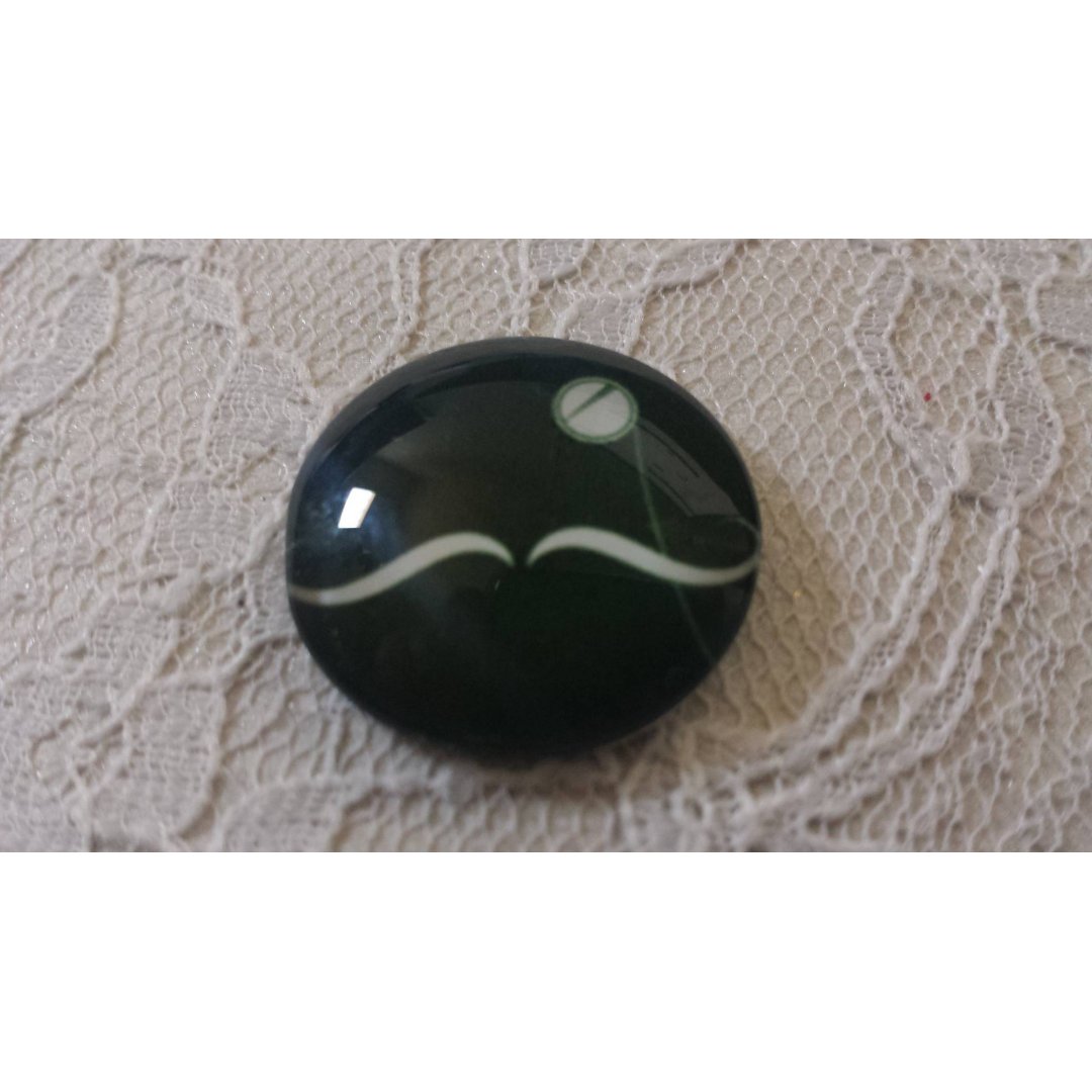 cabochão de vidro redondo 25mm bigode 039 