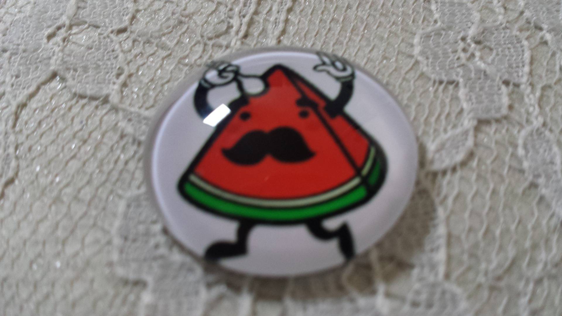 cabochão de vidro redondo 25mm bigode 030 