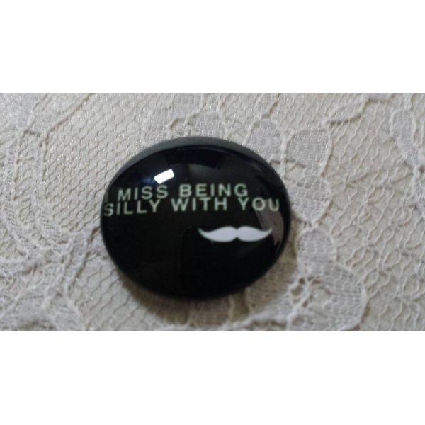 caboch&atilde;o de vidro redondo 25mm bigode 029 