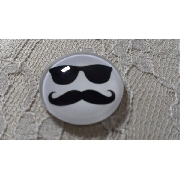 caboch&atilde;o de vidro redondo 25mm bigode 012 