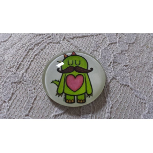 caboch&atilde;o de vidro redondo 25mm bigode 007 