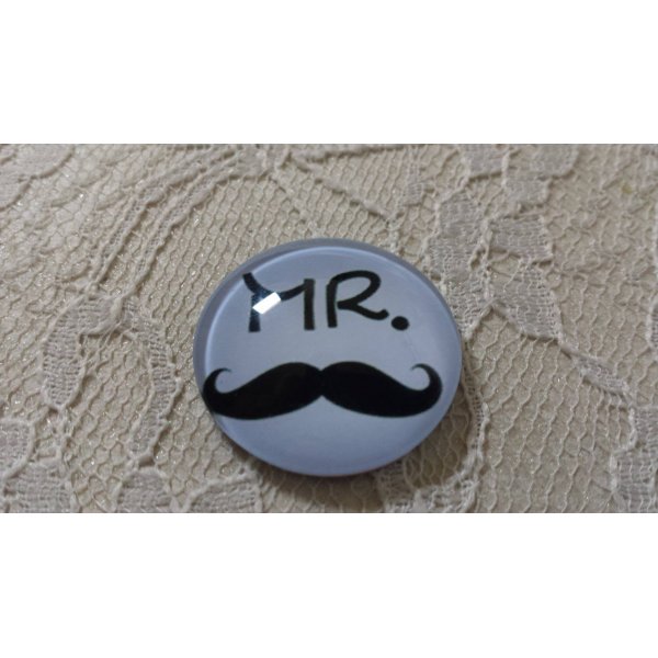 caboch&atilde;o de vidro redondo 25mm bigode 004 