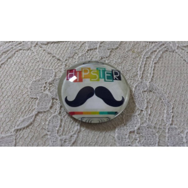 caboch&atilde;o de vidro redondo 25mm bigode 003 