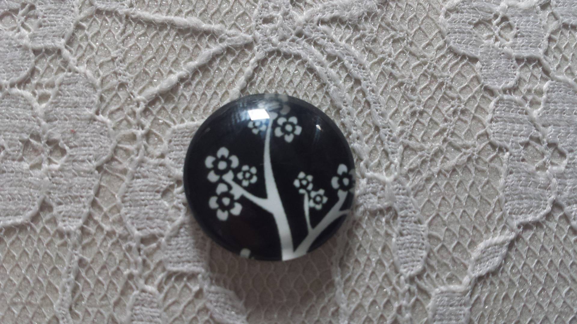 cabochão de vidro redondo 20mm aves 020 